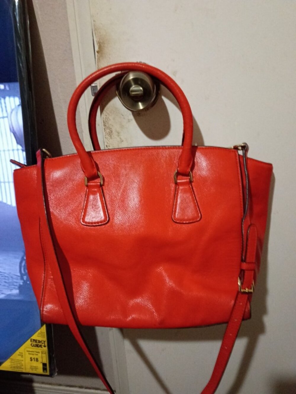 Michael Kors Mandarin Sophie Leather Satchel Large Zip Top Bag Tote Satchel Red - Picture 5 of 16